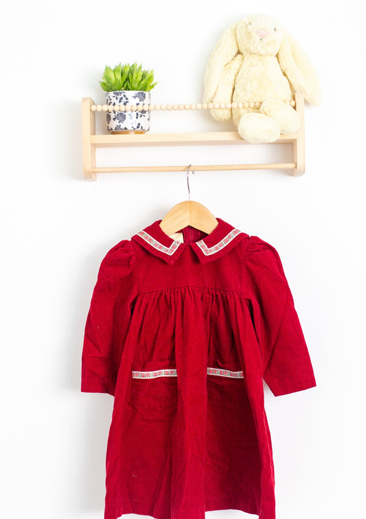 Laura Ashley Mother and Child 4 (Approx) Red Corduroy