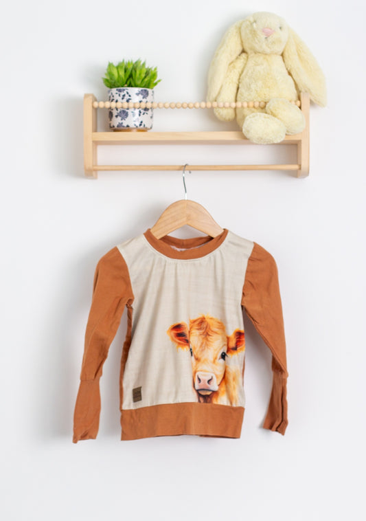 Custom Creations 1-3Y Highland Cow Pullover