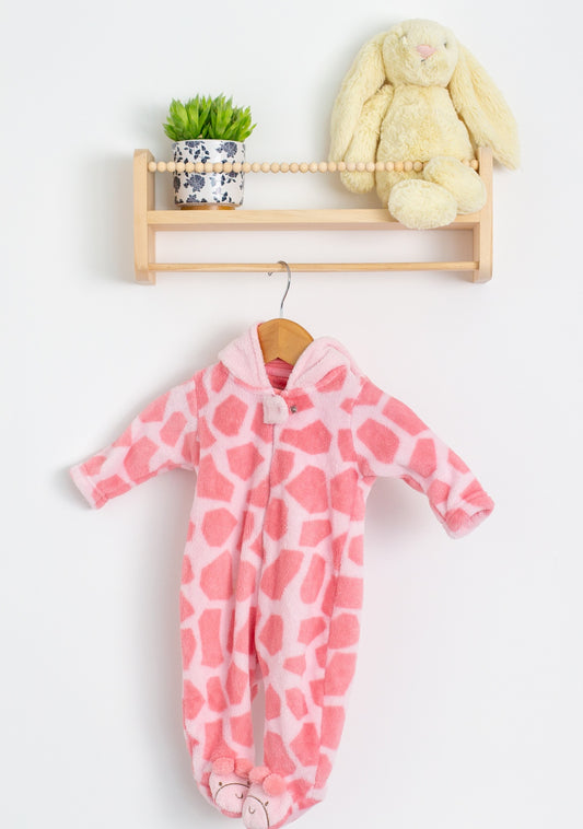 Snugabye 3M Pink Giraffe Fleece Suit