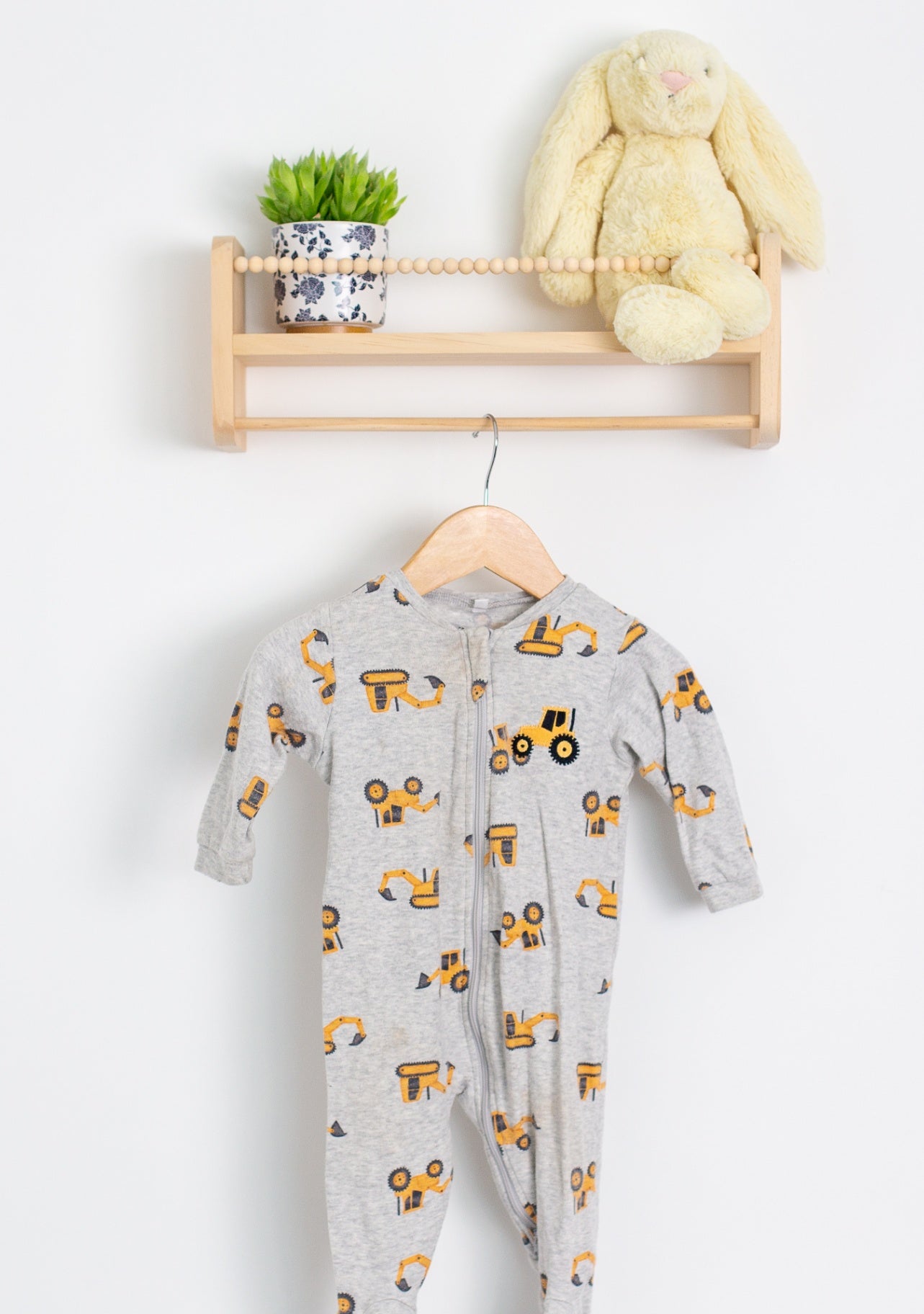 Pekkle 6M Gray with yellow and black construction vehicle print PLAY
