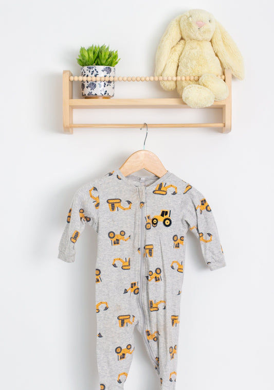 Pekkle 6M Gray with yellow and black construction vehicle print PLAY