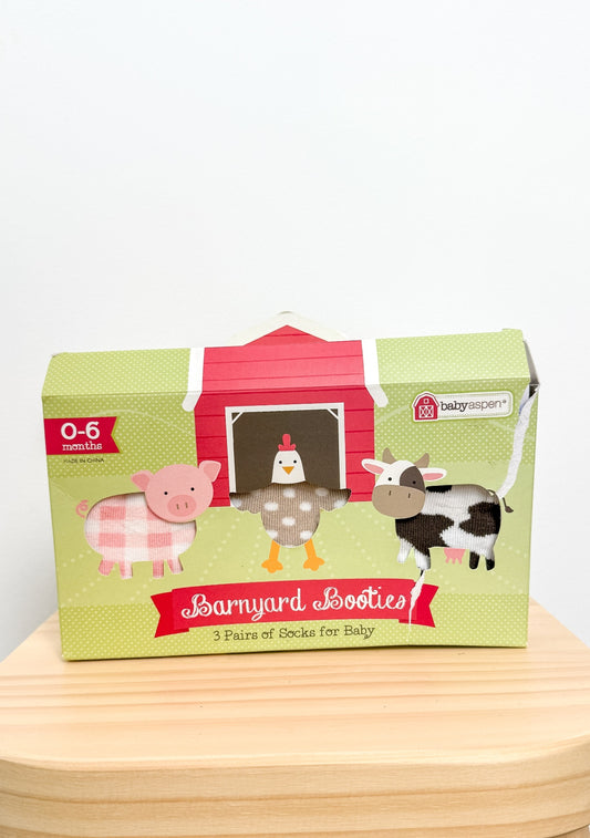 Barnyard Booties 0-6M Multicolor Socks 3 Pairs NIB