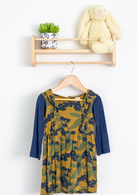 Kate Quinn 2T Yellow and navy blue Long Sleeve Dress