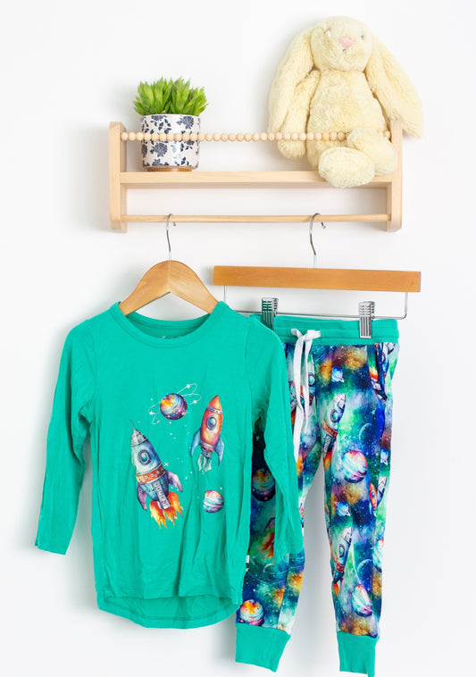 Glimmers 2T Turquoise Space Jogger Set
