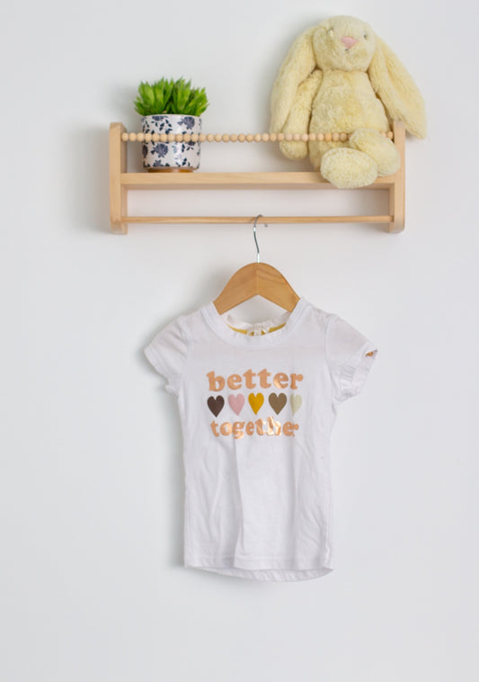 Tahari 3T White with multicolored print TShirt