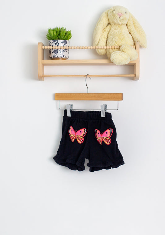 Gymboree 2T Black Butterfly Shorts 