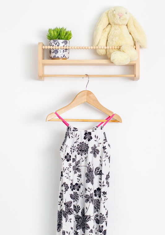 Childrens Place 4T White with black floral print Dress Play