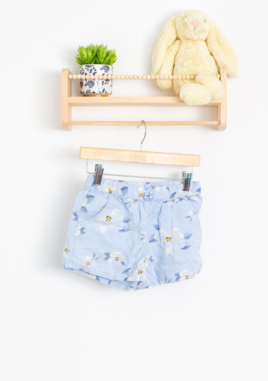 Carters 8 Light Blue with white and yellow floral pattern Shorts