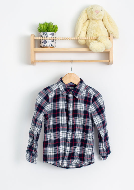 OSHKOSH 4T Black, White, Red Button Up