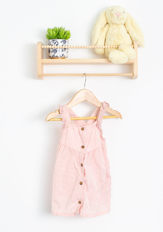 H&M 12M Pink Linen Dress Play
