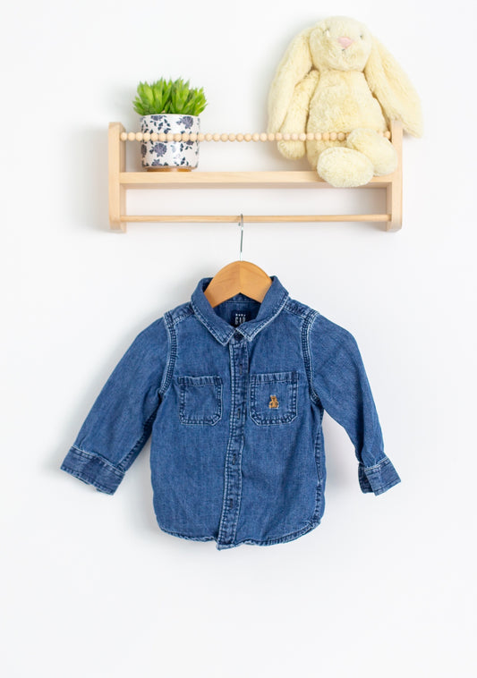 GAP 12-18M Blue Denim Shirt