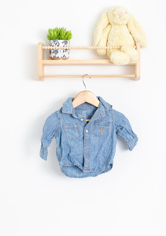 GAP 3-6M Blue Denim Shirt