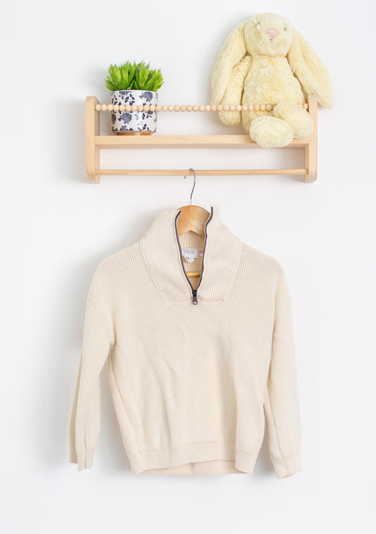 Zara 3-4 Cream Knit Pullover