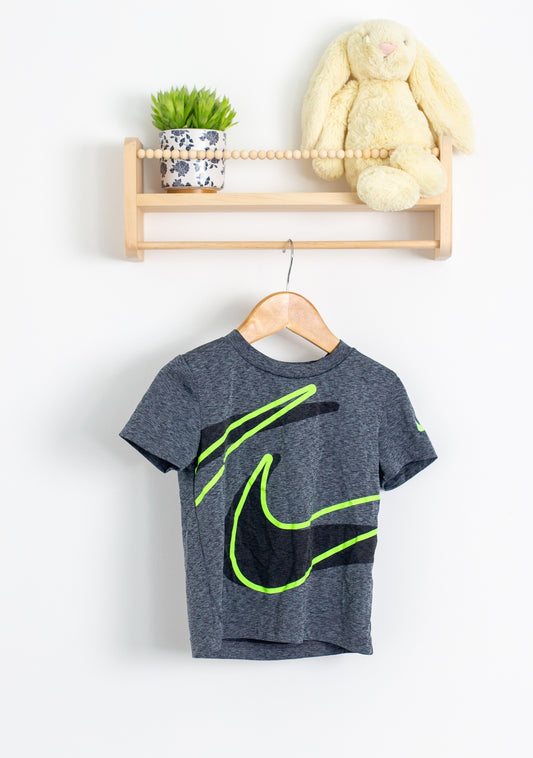 Nike 3 Gray with black and neon green accents TShirt and Short Set
