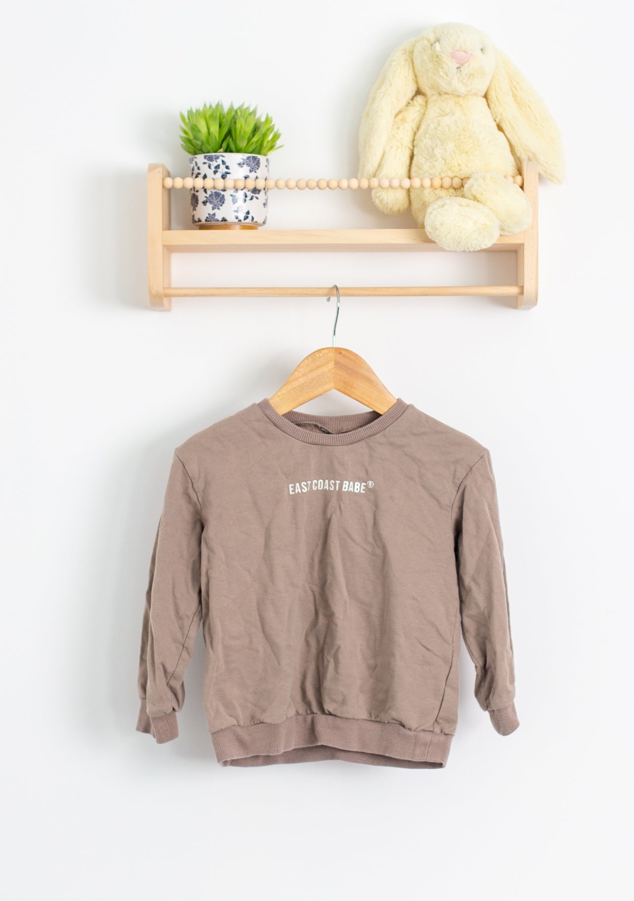H&M 3 Beige East Coast Babe Crew Neck