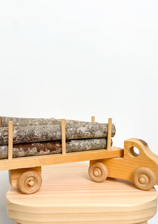 Vintage Wooden Semi Log Truck Carrier