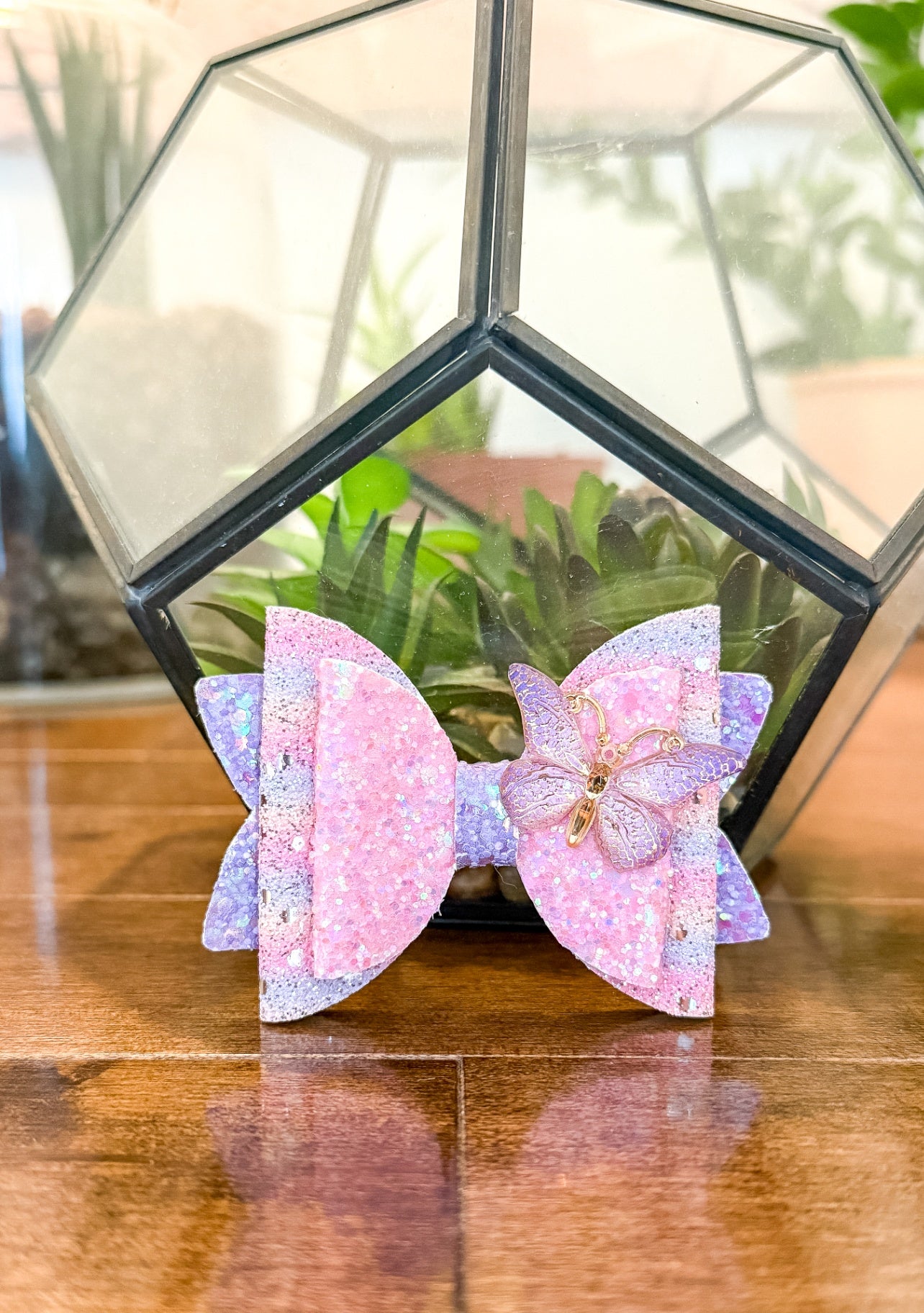ElleBelle's Bowtique Pink, Purple Butterfly Bow