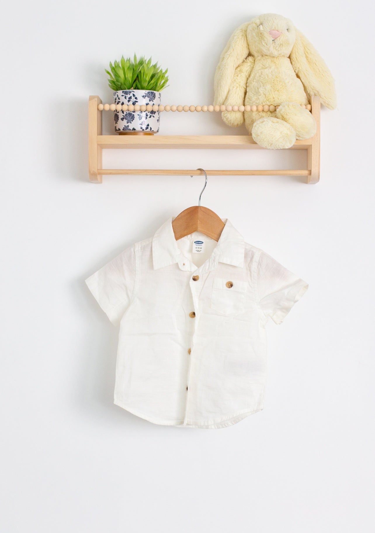 Old Navy 6-12M Cream/Off-white Linen Shirt