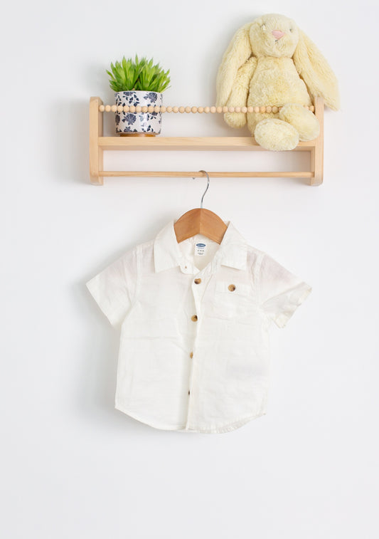 Old Navy 6-12M Cream/Off-white Linen Shirt