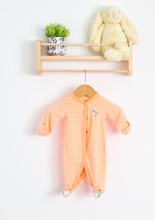 Carter's NB Peach and white stripes Sleeper