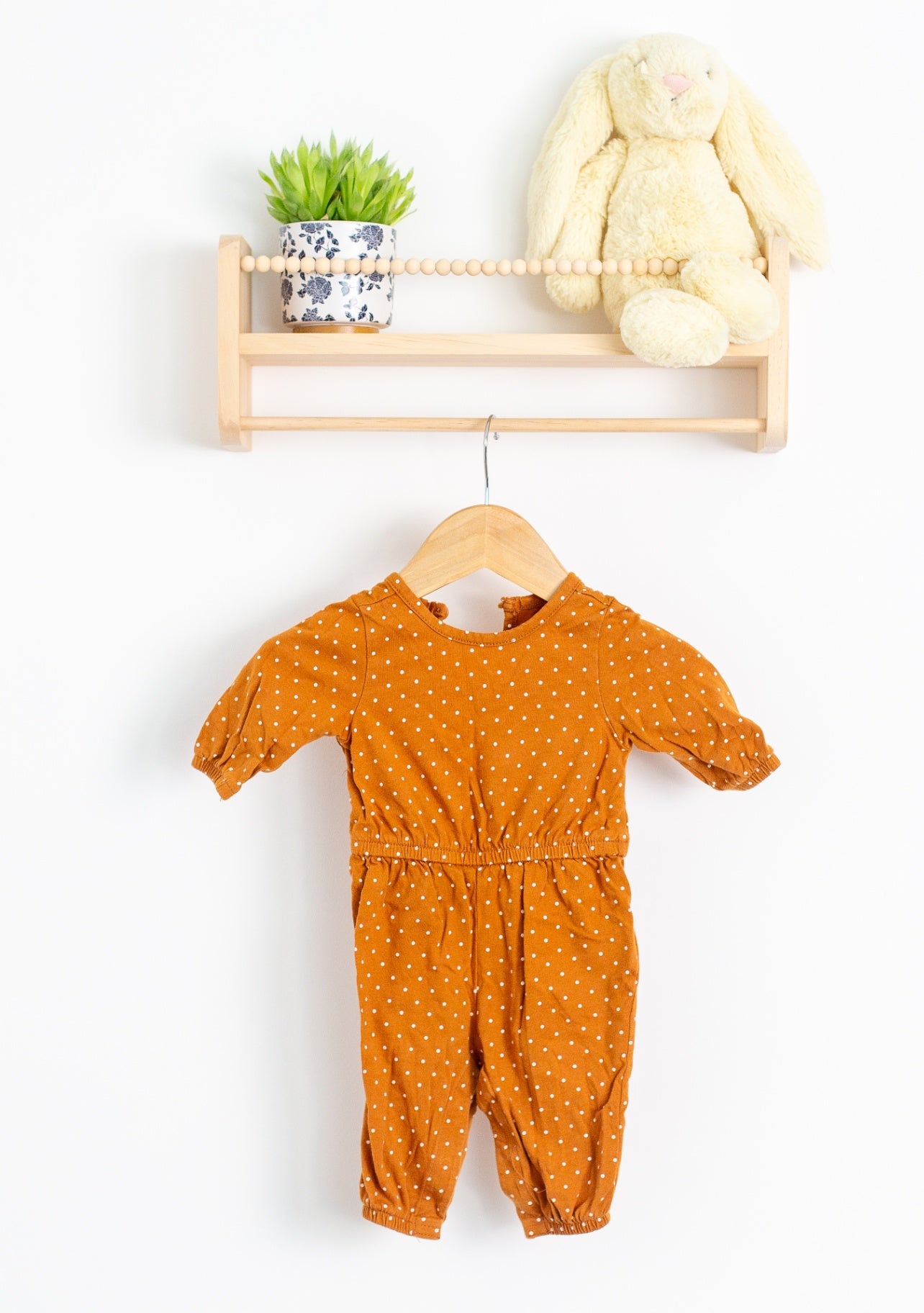 Old Navy 0-3M Brown Polka Dot Romper
