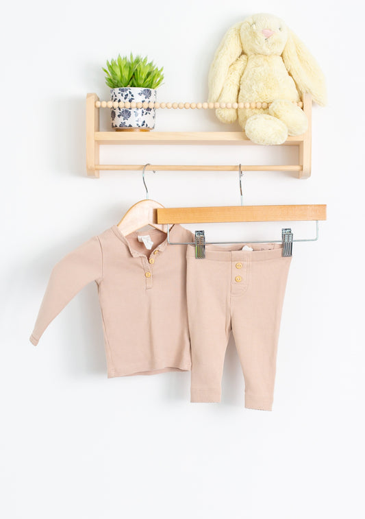 H&M 3M Blush Ribbed Top and Pants