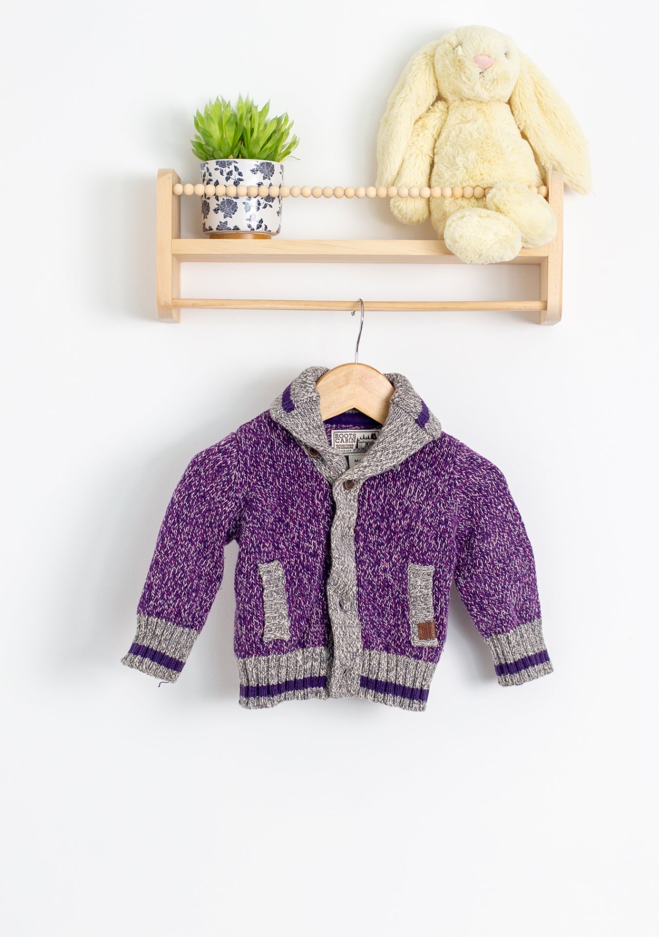 Roots 6-12M Cabin Knitted Sweater in Purple