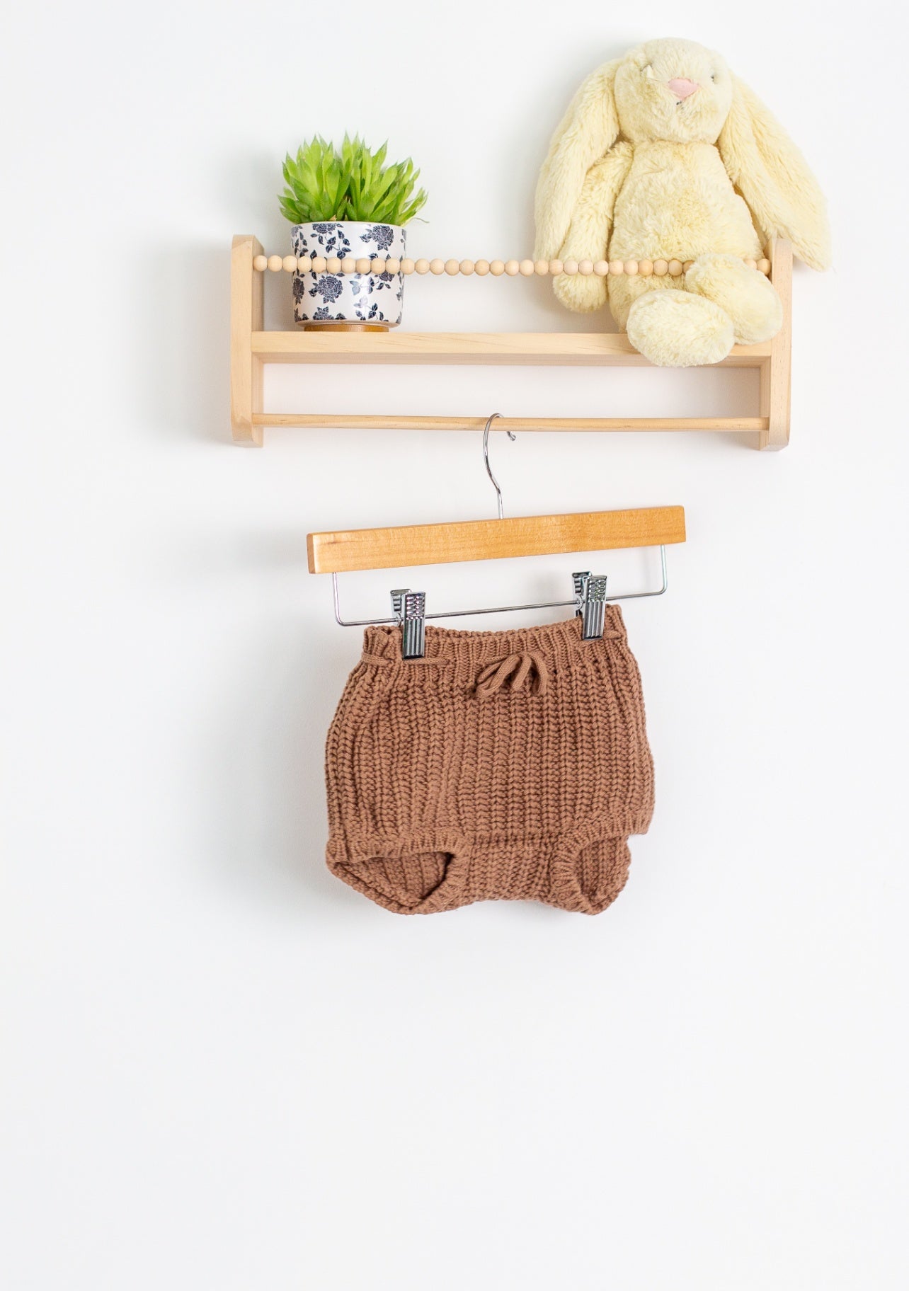 Quincy Mae 18-24M Knit Tie Bloomer in Cinnamon