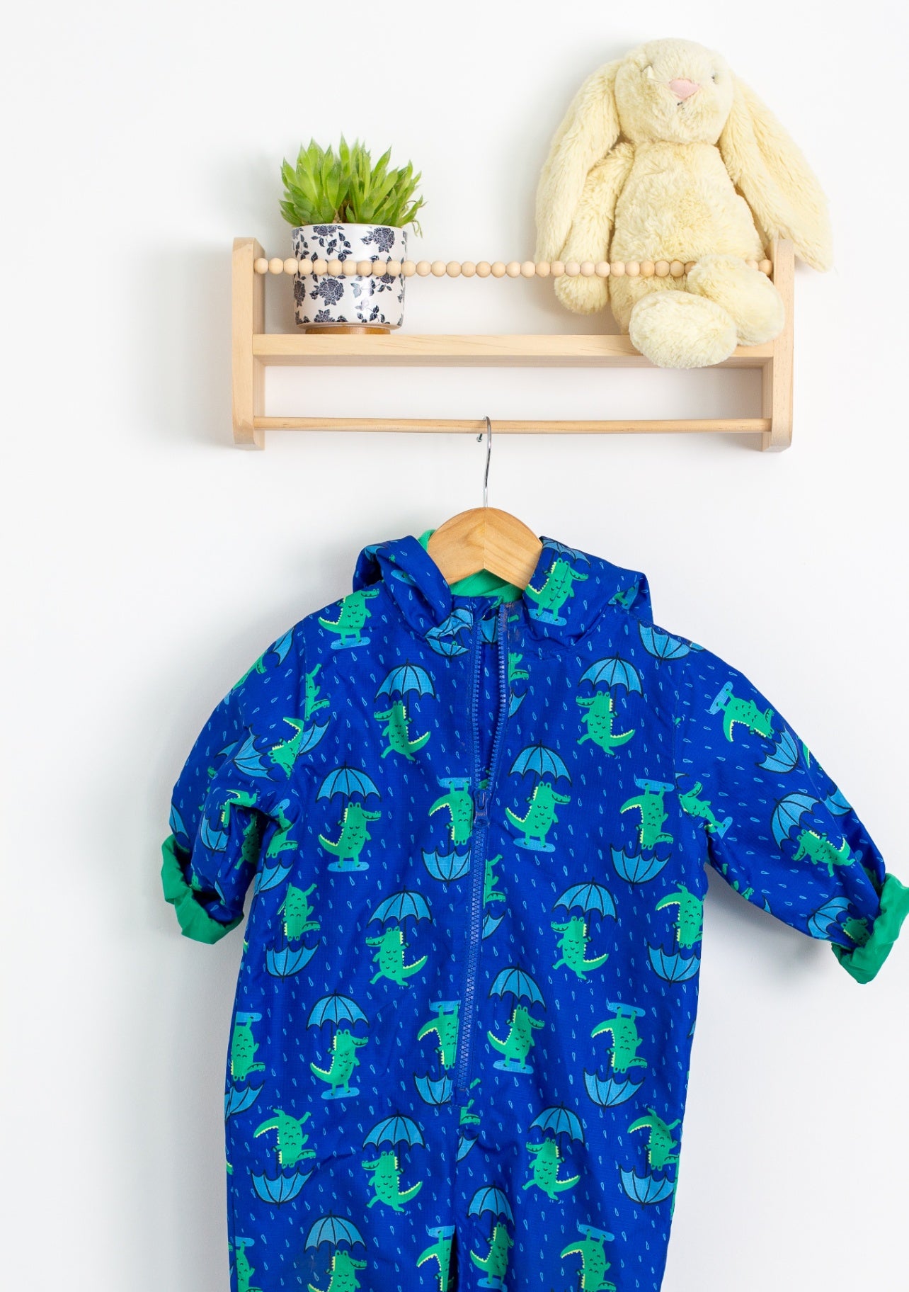 Joe Fresh 12-18M Blue Lined Crocodile Splash Suit - Whimsy