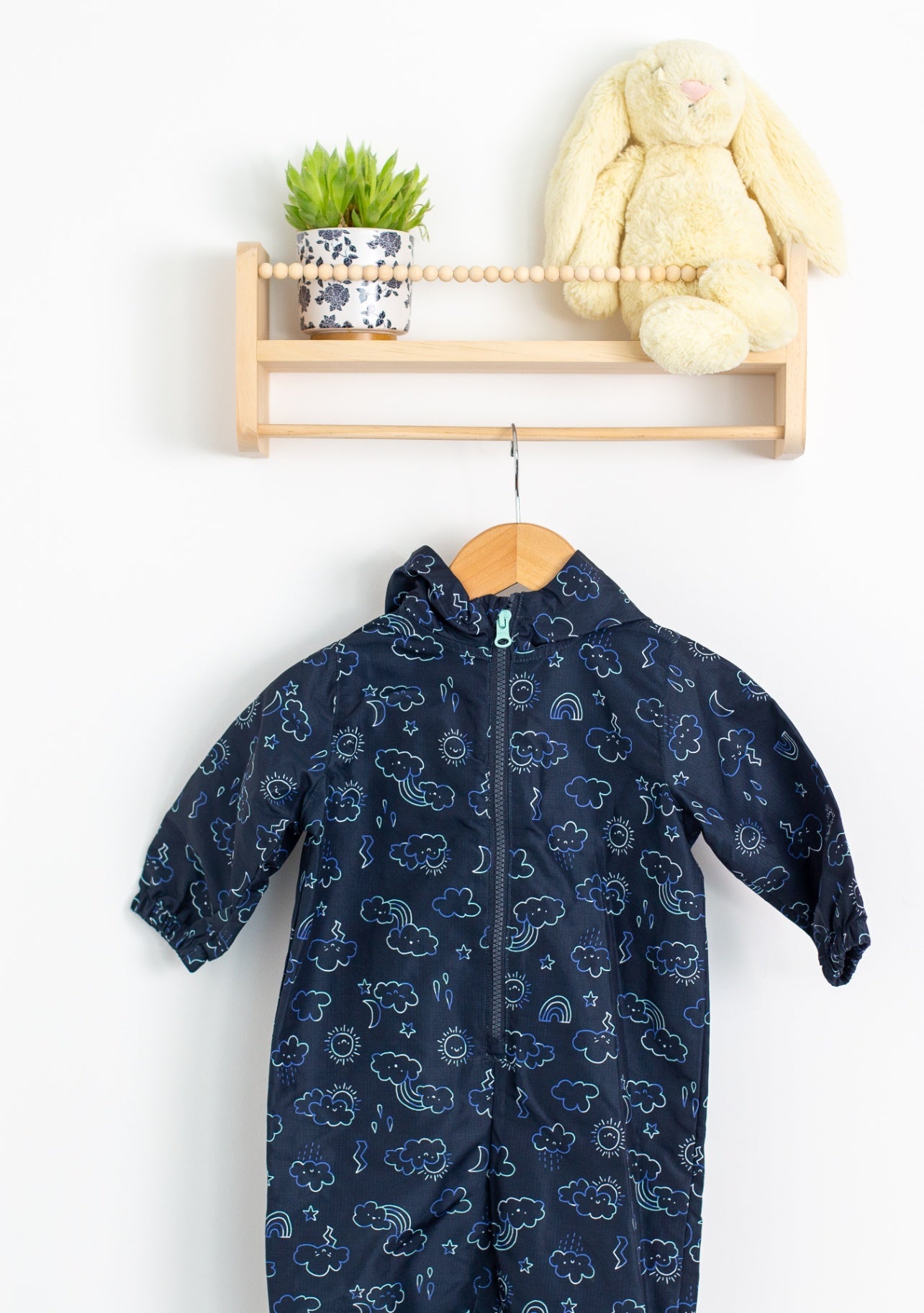 Joe Fresh 6-12M Navy Blue Splash Suit, Unlined