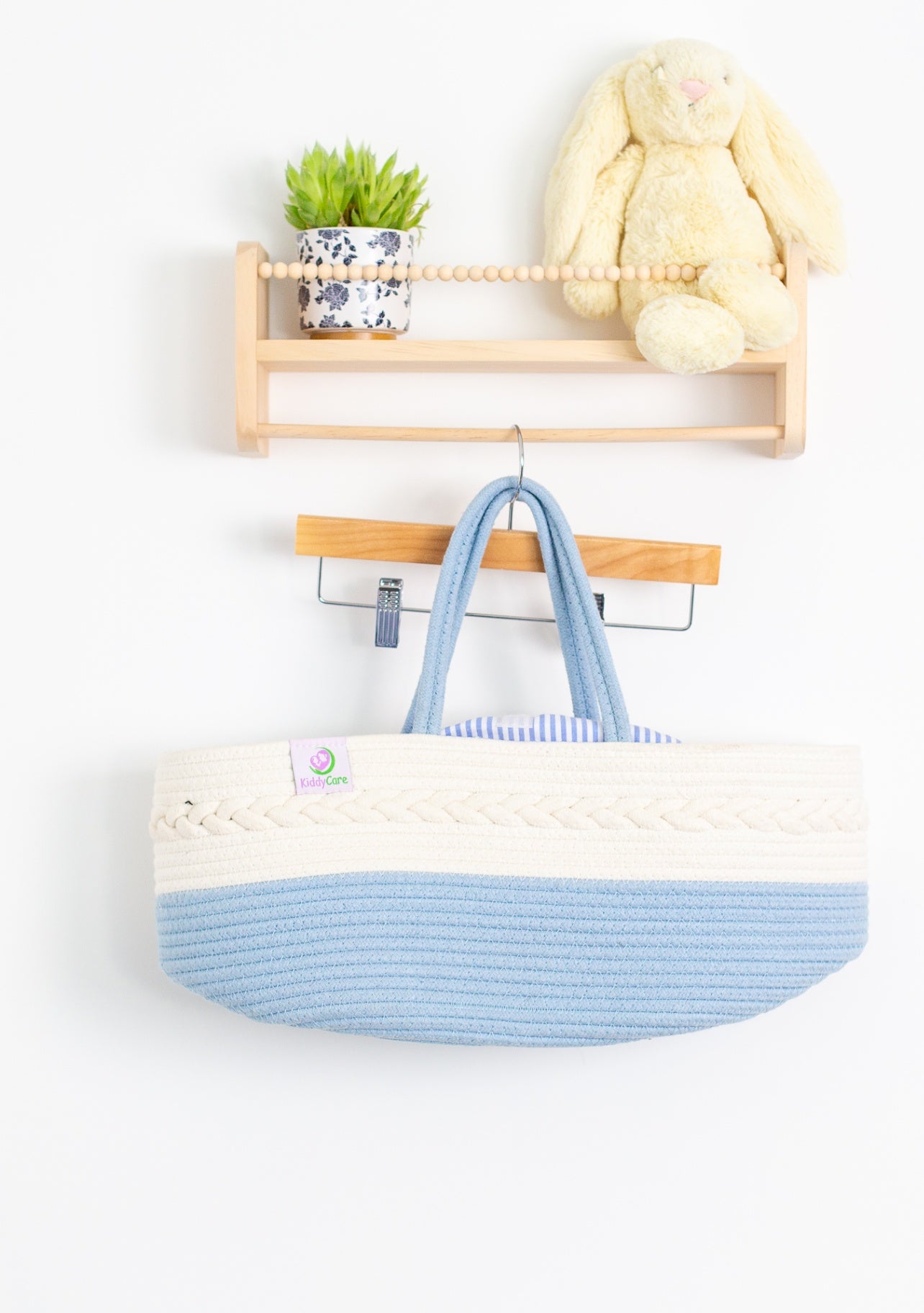 KiddyCare Blue and White Diaper Caddy