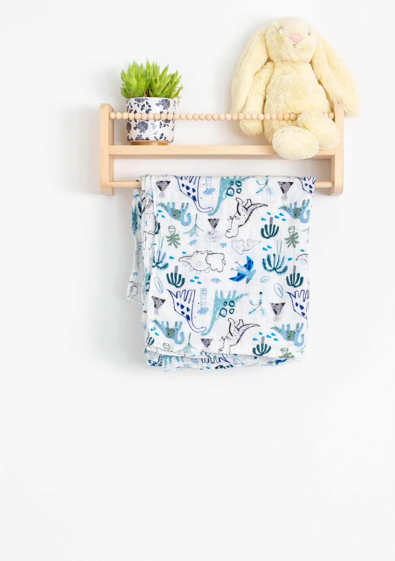 LifeTree Multicolor Dinosaur Muslin Swaddle Blanket