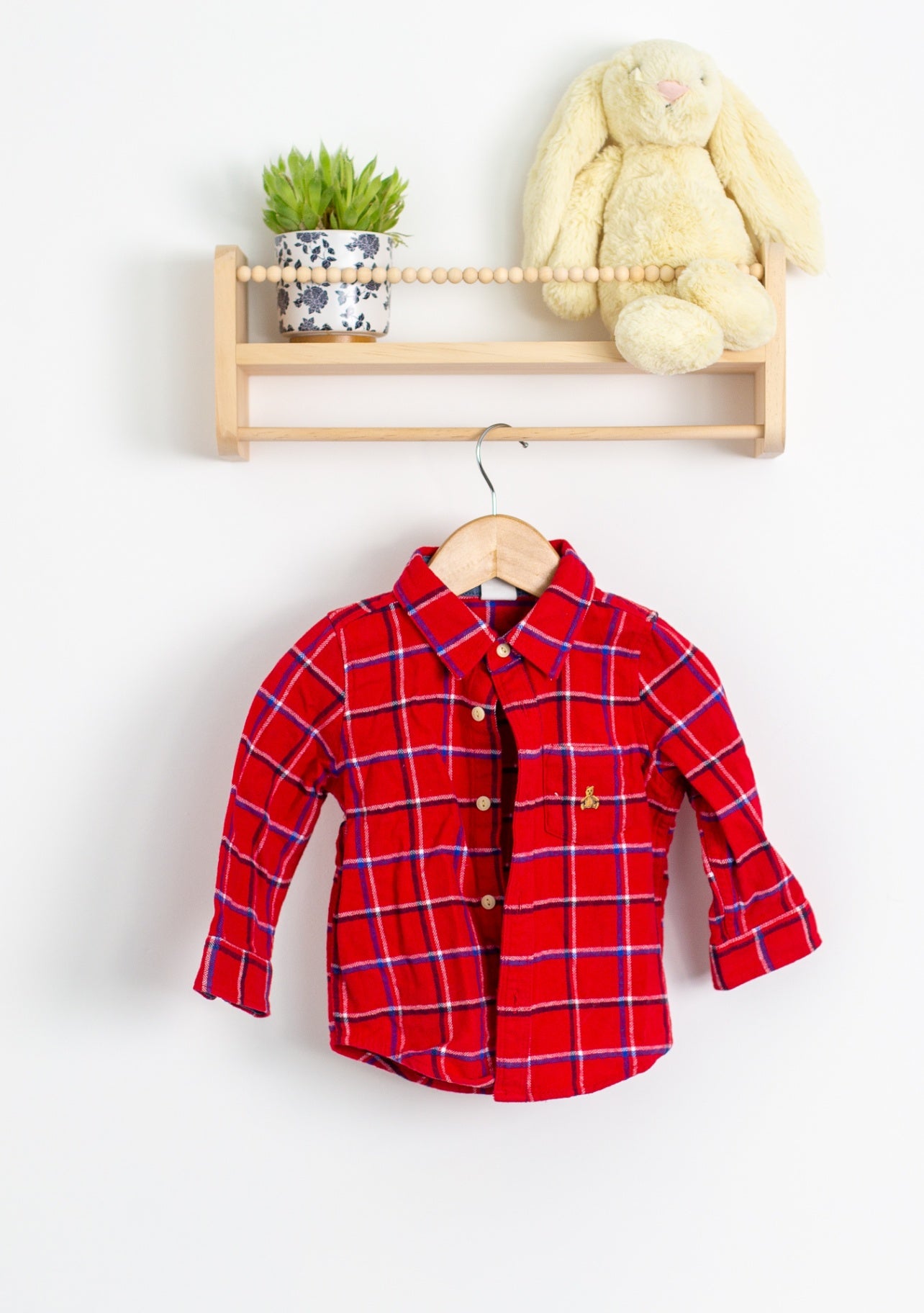 Gap 18-24M Red Flannel Button Up