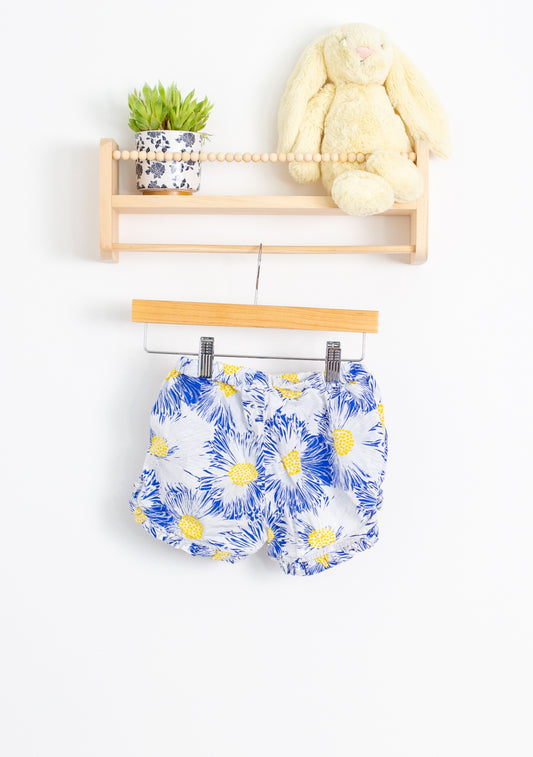 Gap 5 Cotton Shorts with Blue and Yellow Flower Print - Whimsy