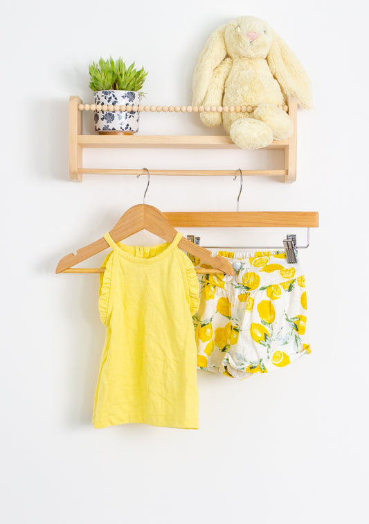 Jessica Simpson 3T Yellow and White Lemon Short and Tank Set - Whimsy