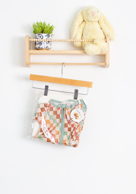 Sleepy Sloth 18-24M Checked out Zip Romper Short Sleeve - Whimsy