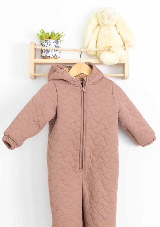 Wheat 18M Pink Quilted Thermosuit with Hood - Whimsy