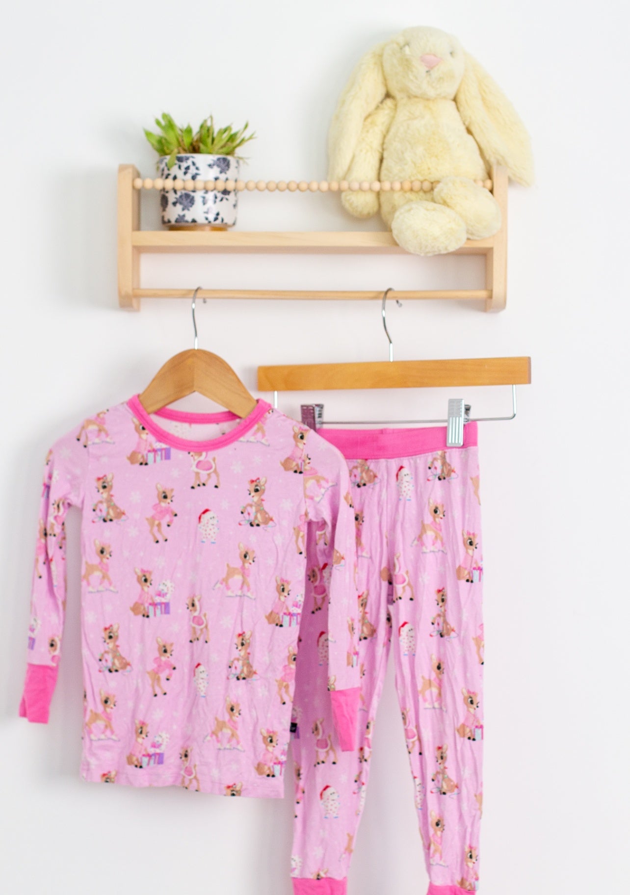 Sleepy Sloth 2T Pink Rudolph Pajamas - Whimsy
