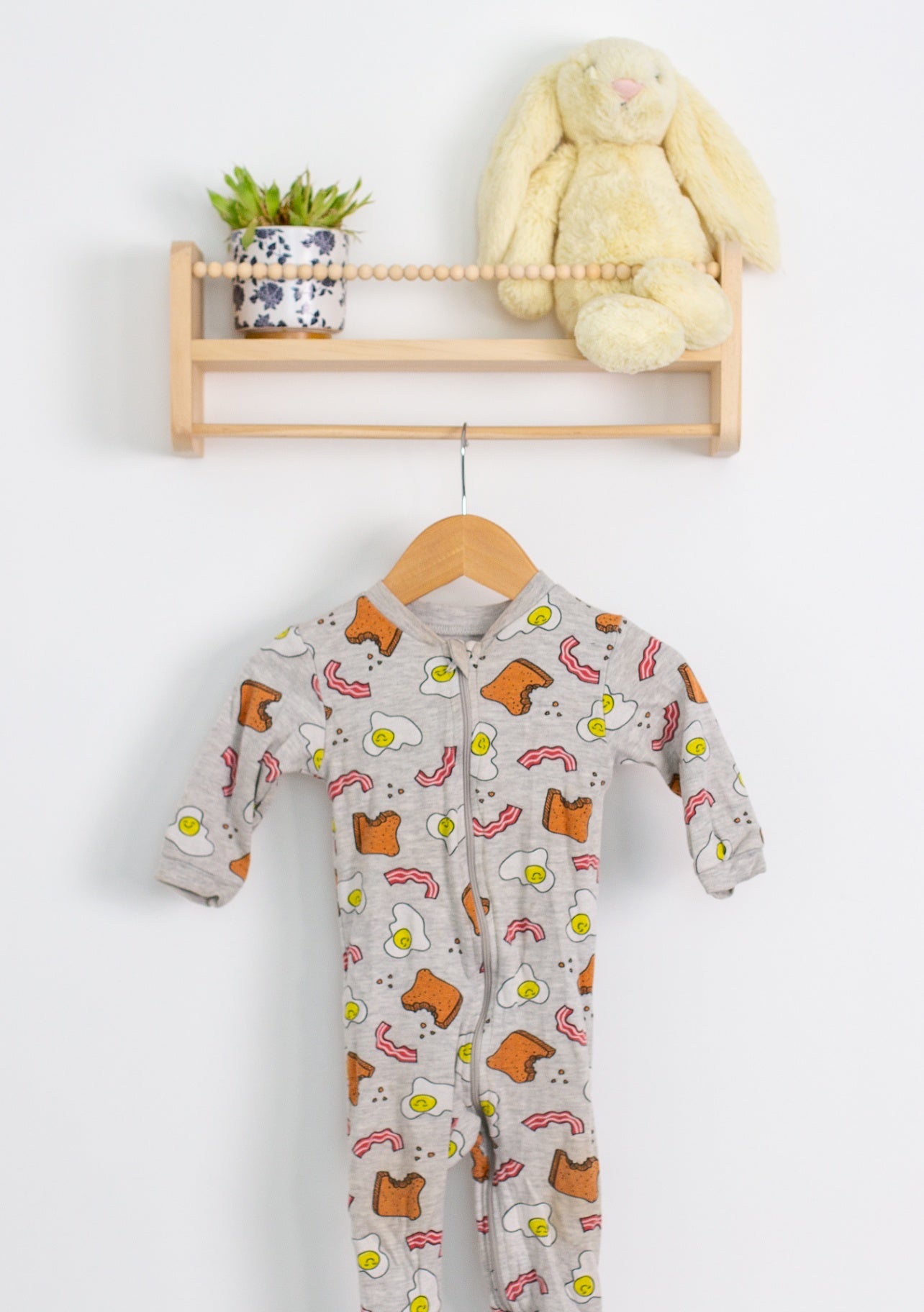 George 6-12M Gray Breakfast Sleeper Play - Whimsy