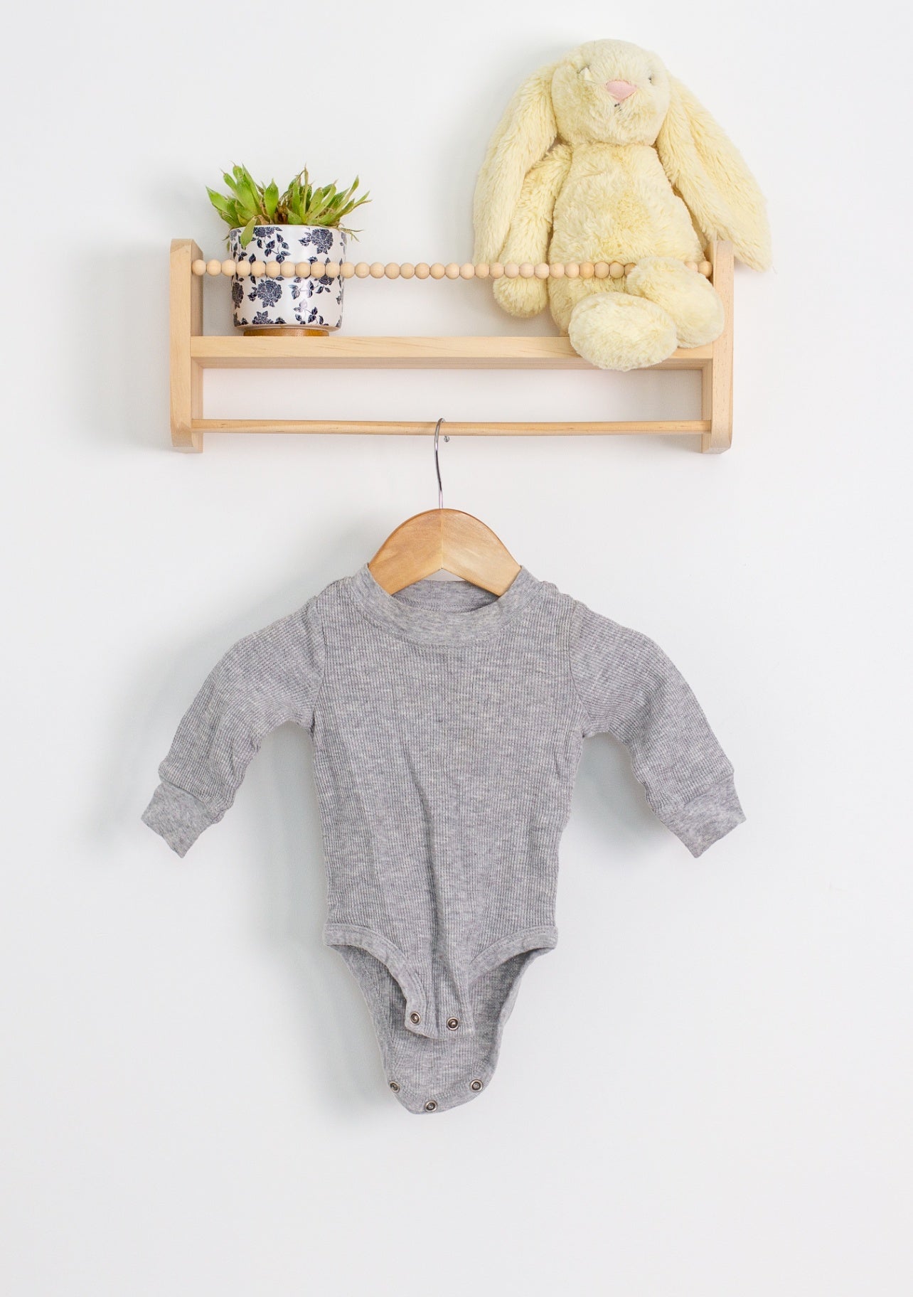 Carters 6M Gray Long Sleeve Onesie - Whimsy