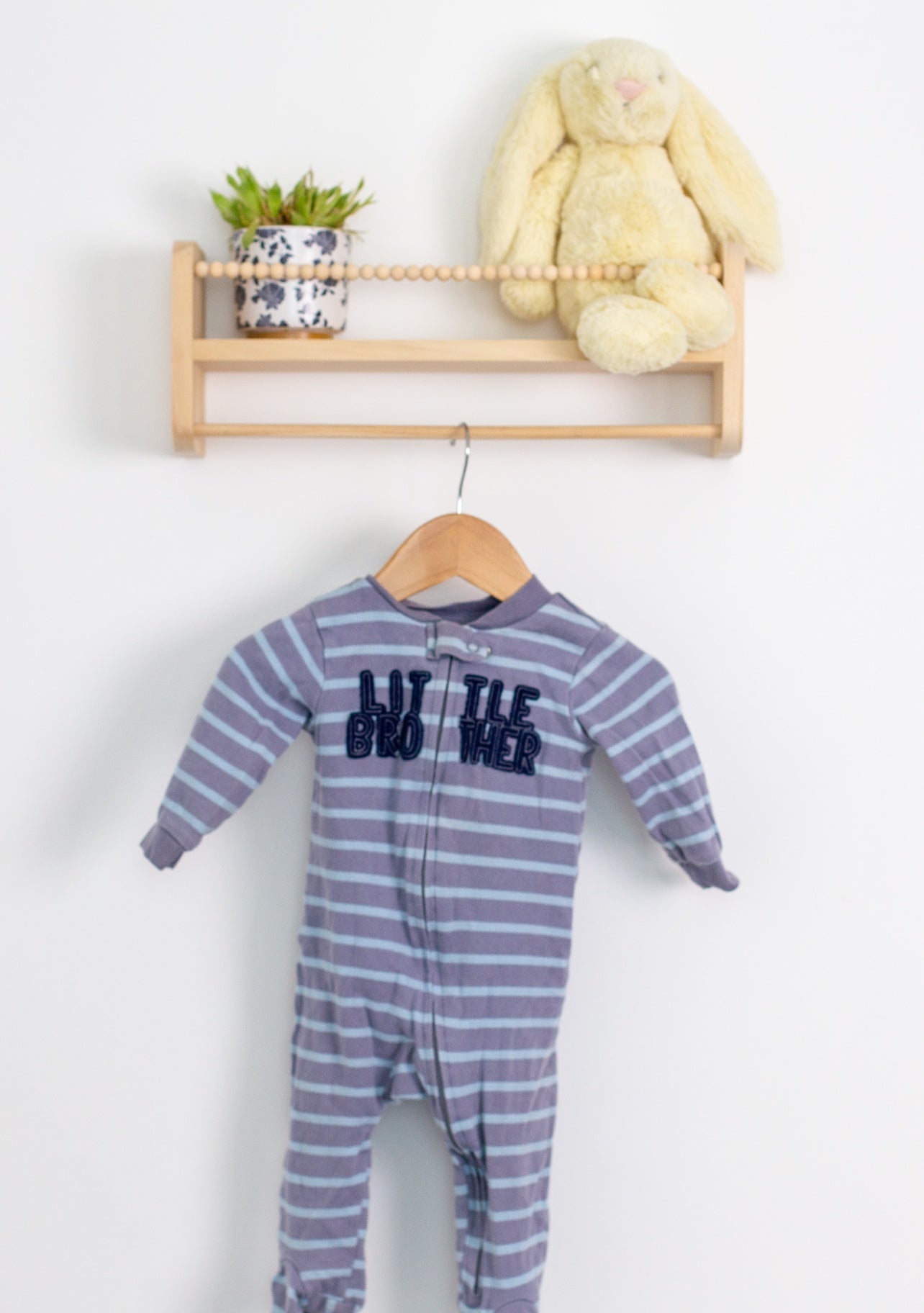 Child Of Mine 6-9M Grey and navy Little Brother Sleeper - Whimsy