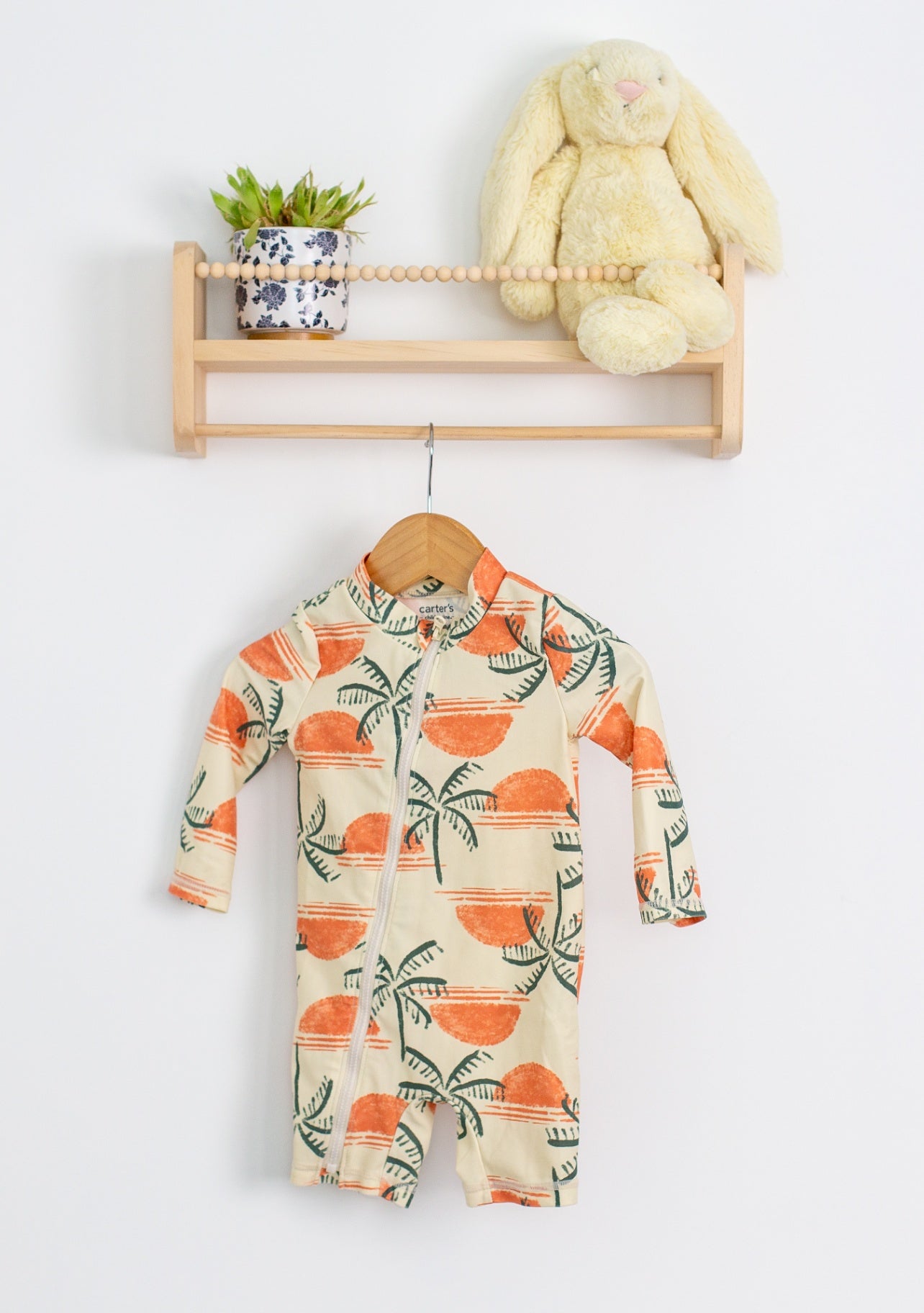 Carter's 6M Beige, Orange, Green Swim Suit - Whimsy