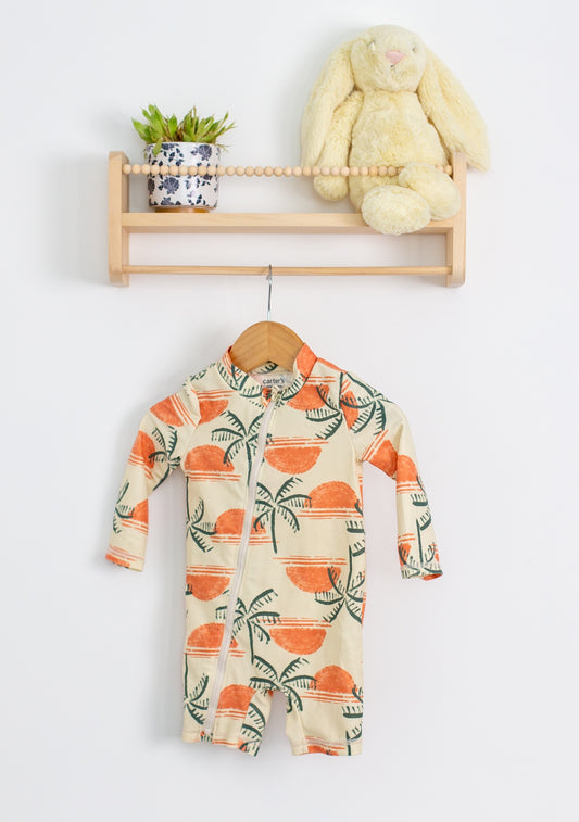 Carter's 6M Beige, Orange, Green Swim Suit - Whimsy