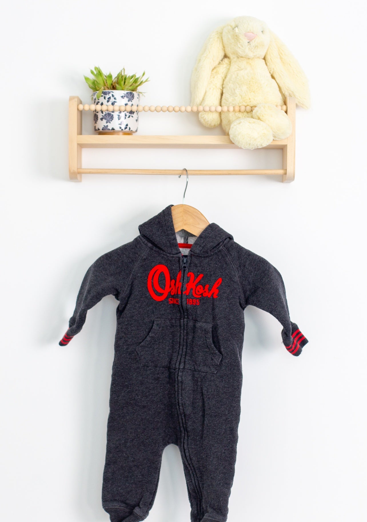 OshKosh 9M Dark Gray Onesie Sweatsuit - Whimsy