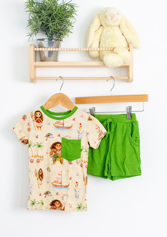 Kits Creations 3T Multicolor Moana Short Sleeve PJs