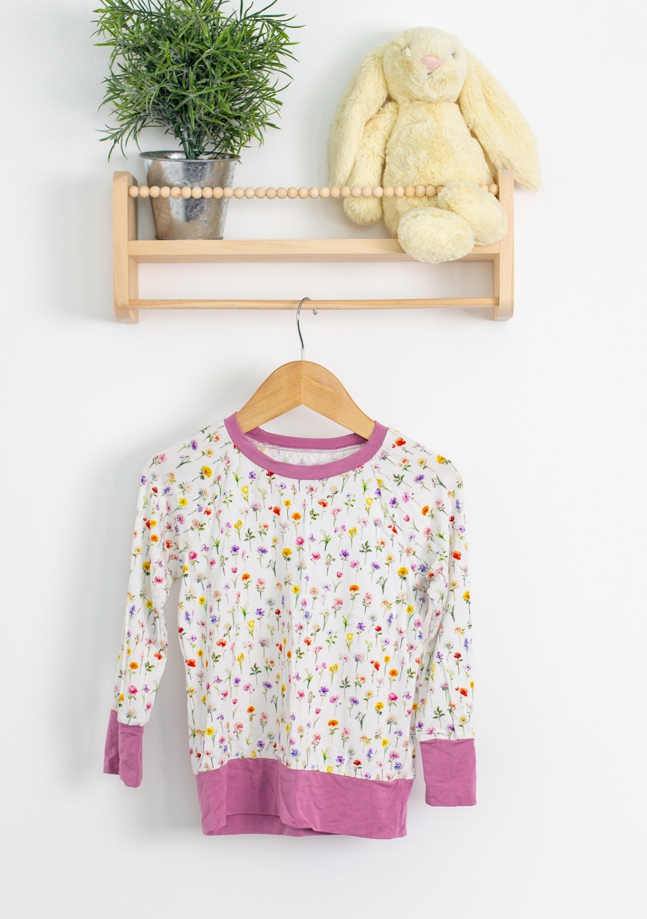 Little Ridley 3T White with multicolored floral pattern pullover (Summer Weight)