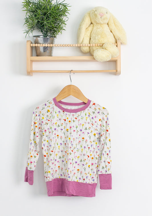 Little Ridley 3T White with multicolored floral pattern pullover (Summer Weight)