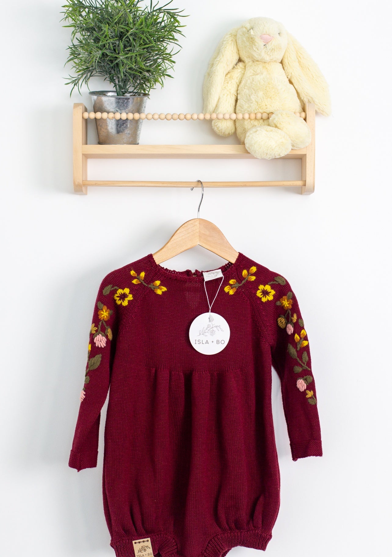 ISLA + BO 3T Burgundy Sweater Romper NWT