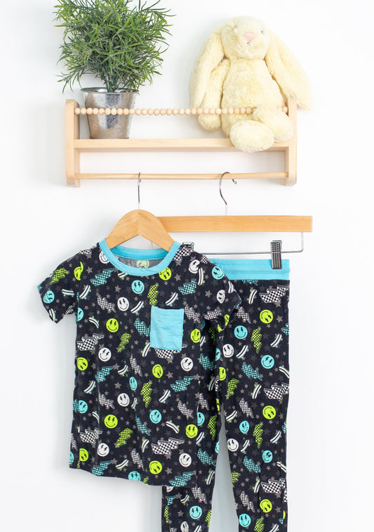 Mila Baby 3T Black with neon blue PJs