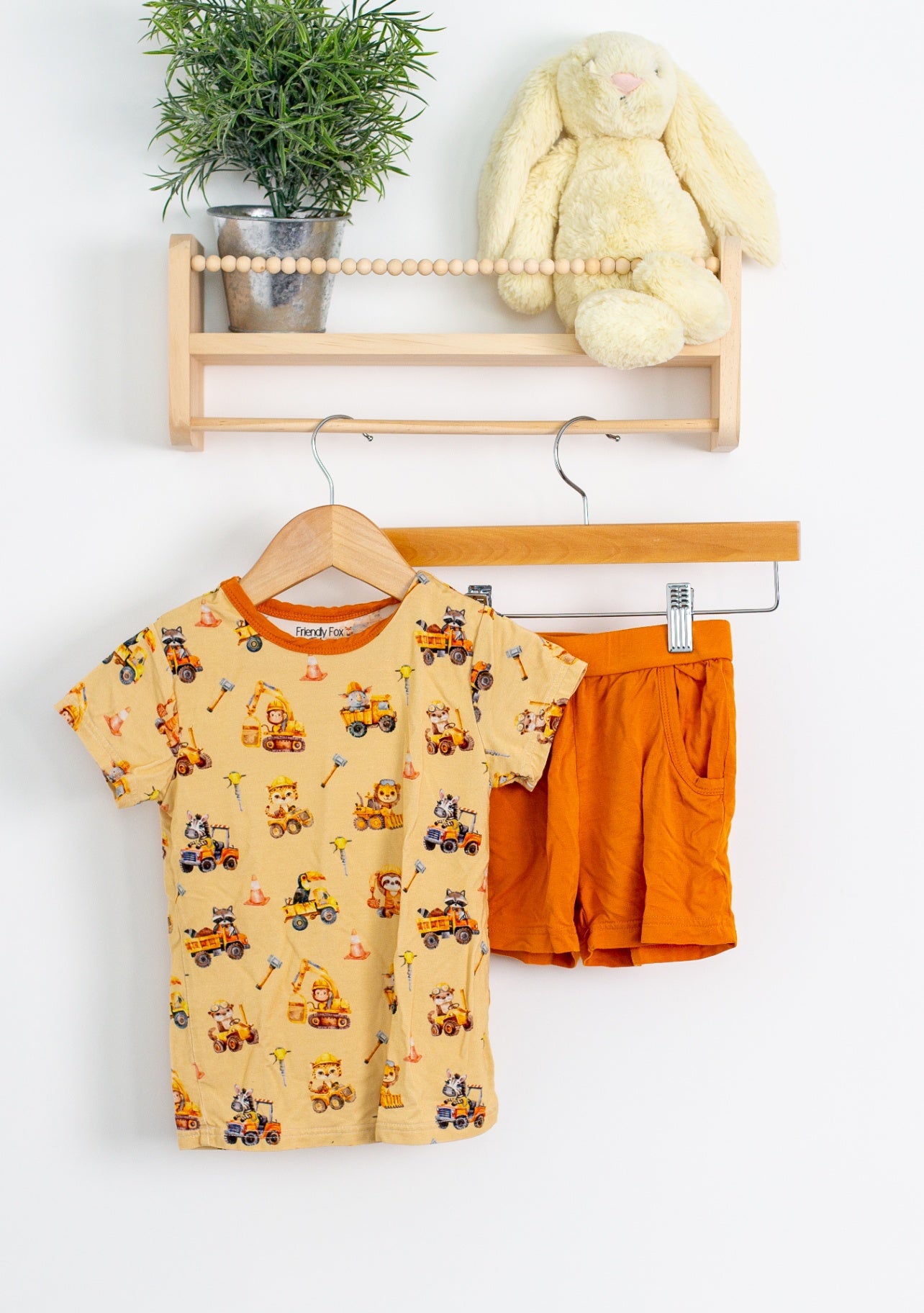 Friendly Fox 3T Yellow Tractor Animal PJs